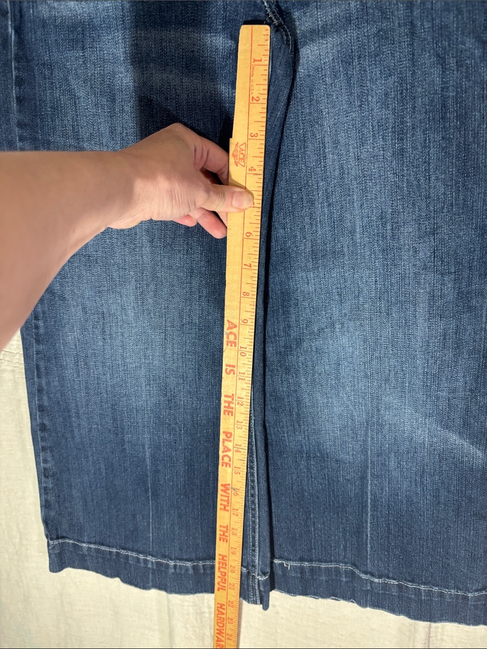 Vtg Candie's Y2K Wide-Leg Denim Capri Jeans 1 Multi Stitch Patch Pocket Coulotte - Picture 8 of 12